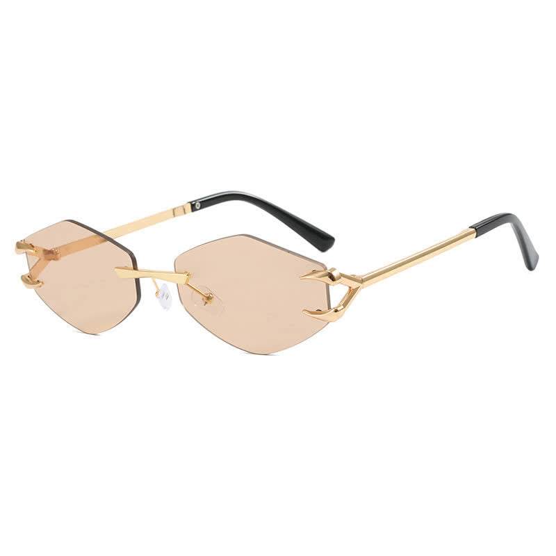 Spykay™ SG60856 Claw Temples Geometric Rimless Hipster Sunglasses