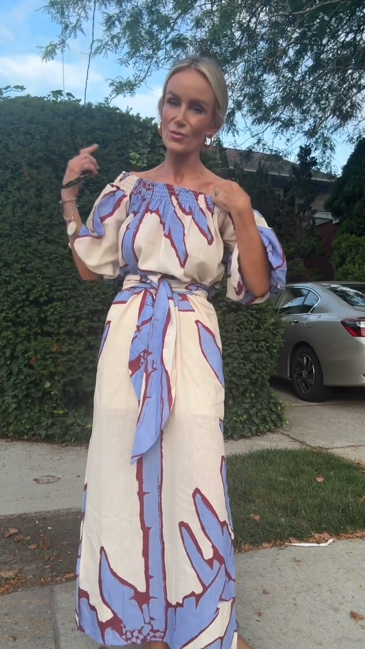 Off - the - Shoulder Printed Maxi Dress