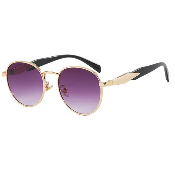 Spykay™ SG60714 Retro-Vintage Round Frame Metal Temples Sunglasses