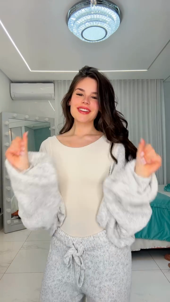 Light Grey Cozy Knit Loungewear Set