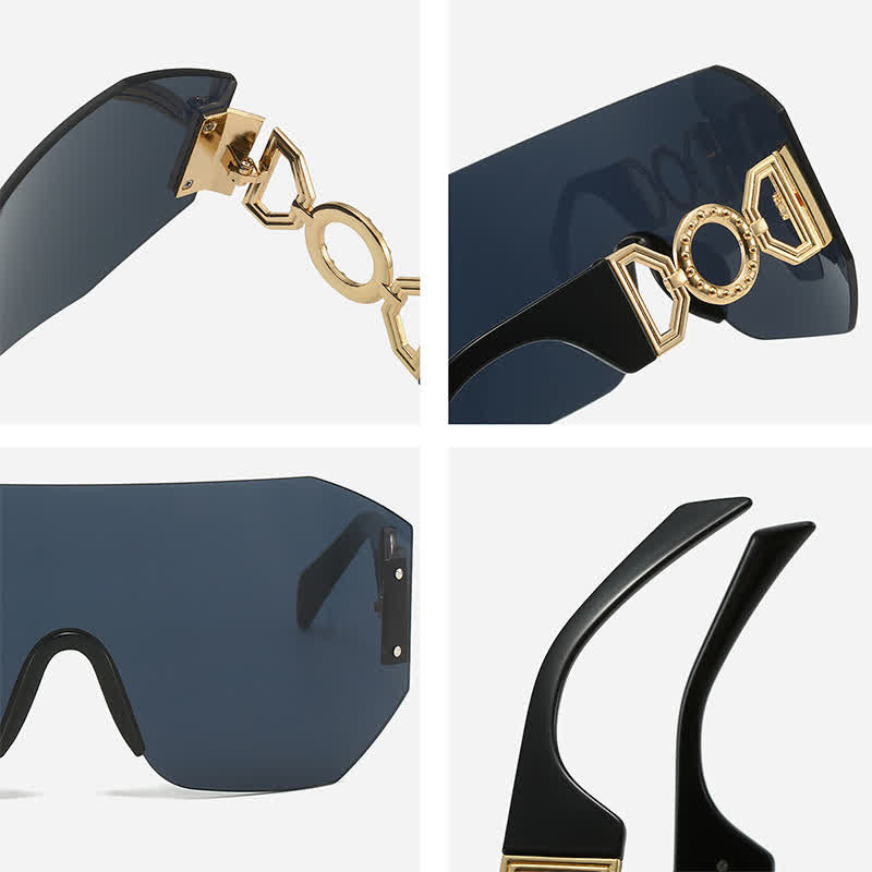 Spykay™ SG60863 One-piece Rimless Oversized Tined Sunglasses