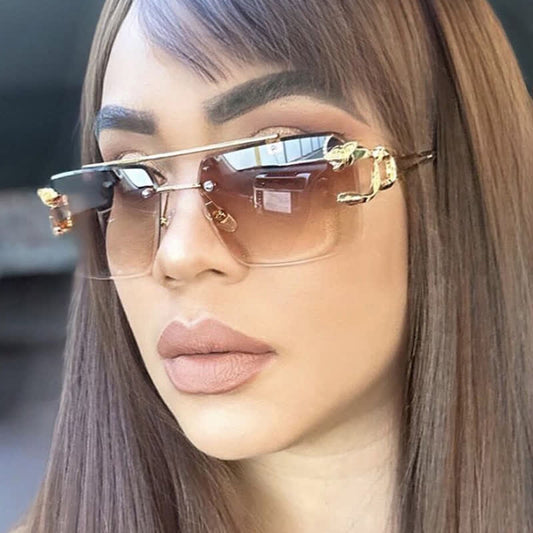 Spykay™ SG60826 Men's Cool Rimless Leopard Frame Sunglasses