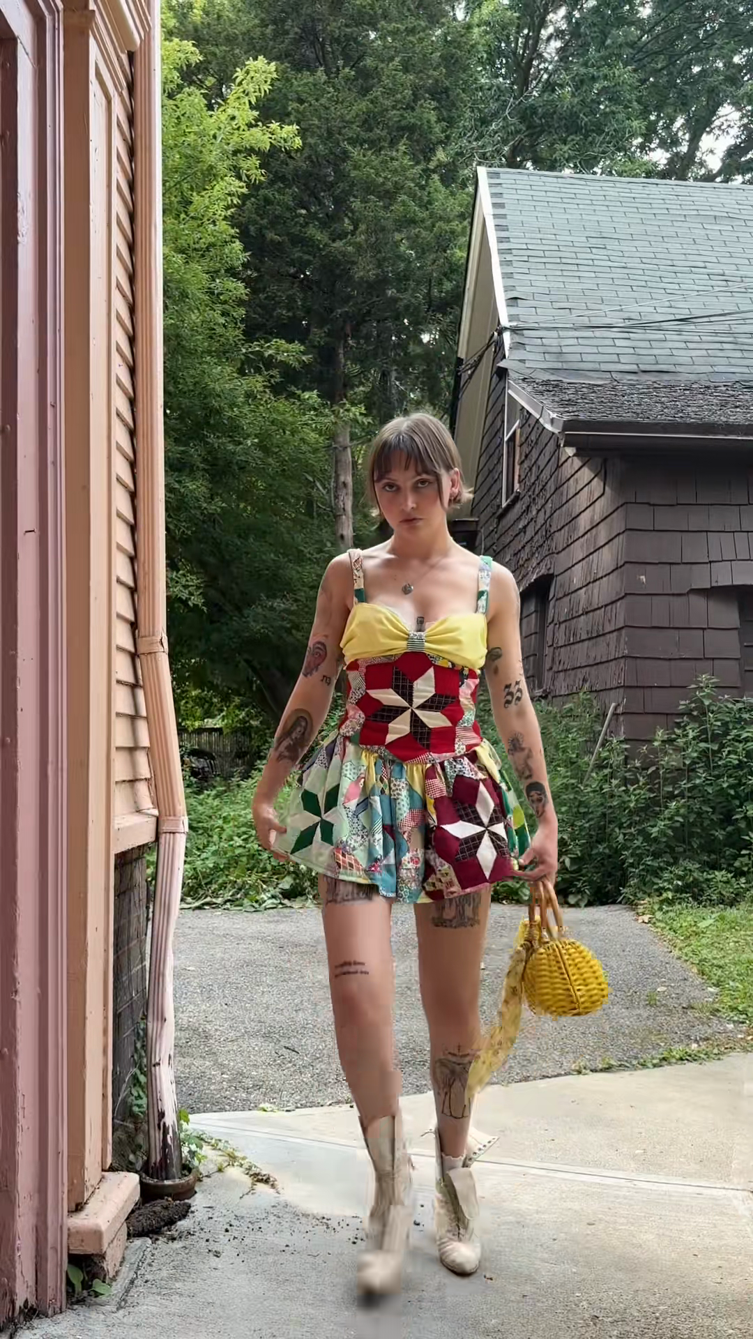 Patchwork Sun Mini Dress