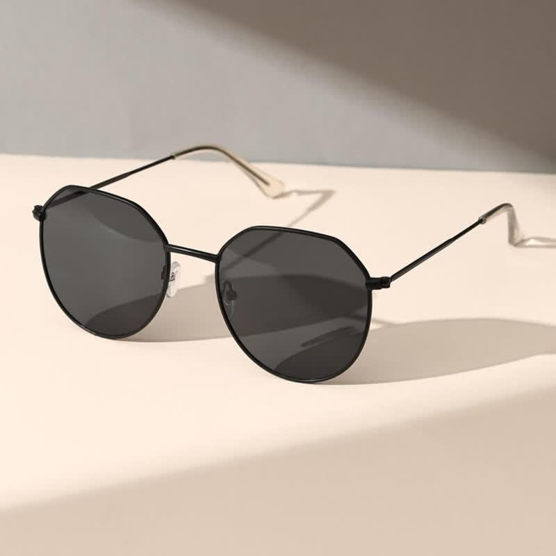 Spykay™ SG60749 Round Frame Metal Temples Vintage Sunglasses