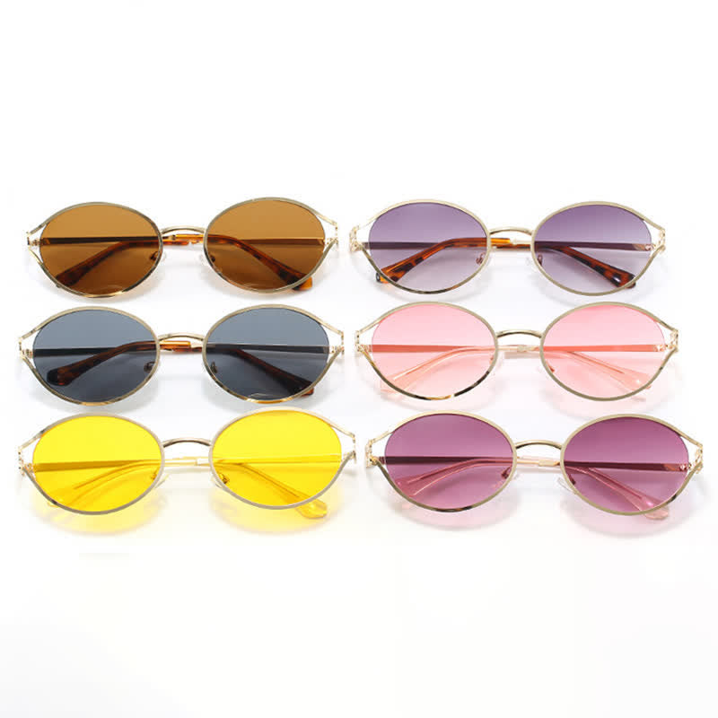 Spykay™ SG60678 Vintage Oval Frame Metal Sunglasses