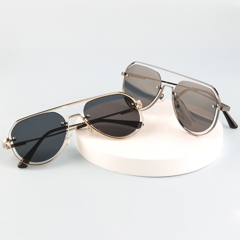 Spykay™ SG60848 Vintage Double Bridges Hollow-out Aviator Sunglasses