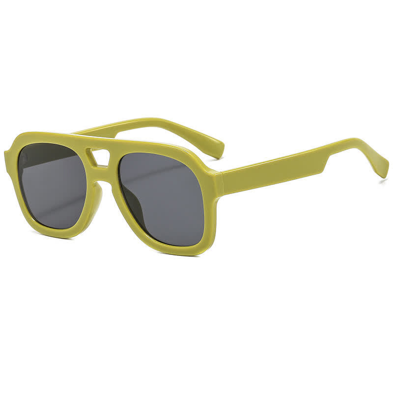 Spykay™ SG60832 Double Bridges Thick Frame Hipster Aviator Sunglasses