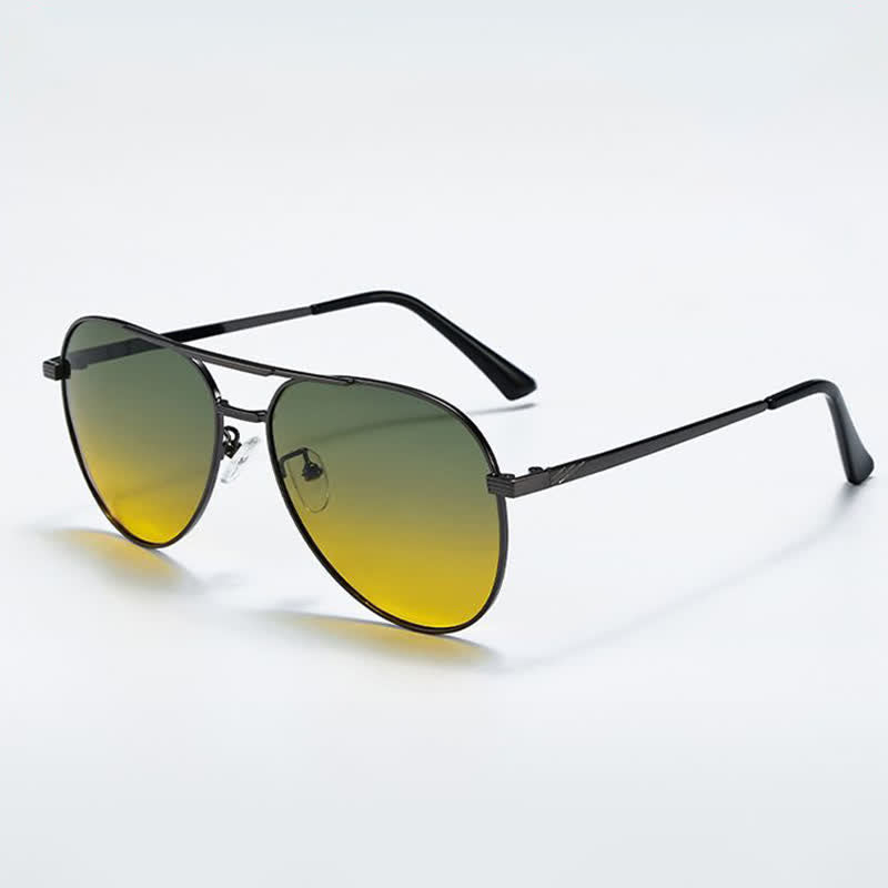 Spykay™ SG60936 Double Bridges Polarized Photochromic Aviator Sunglasses for Driving