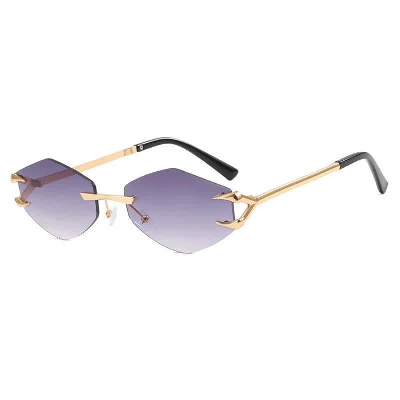Spykay™ SG60856 Claw Temples Geometric Rimless Hipster Sunglasses