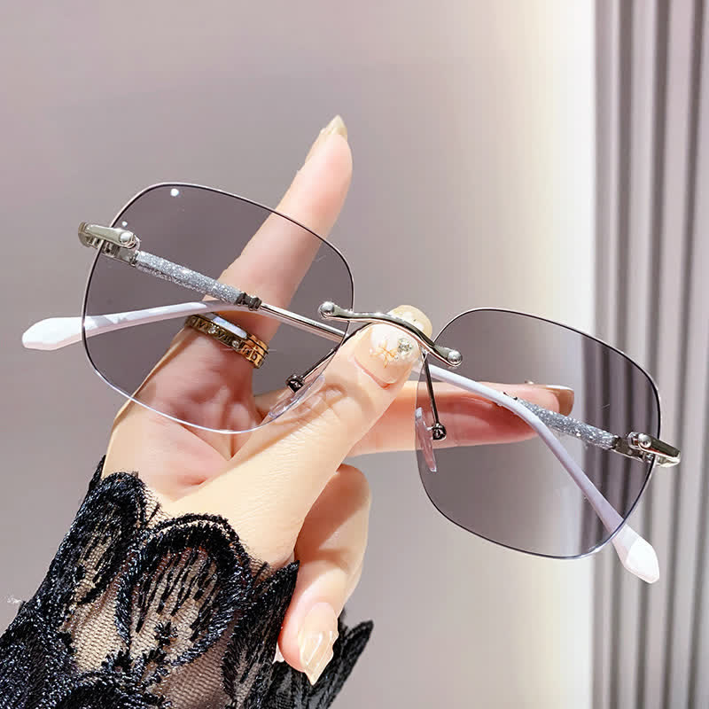 Spykay™ SG60971 Square Frame Rimless Hipster Photochromic Sunglasses