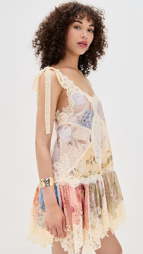 Patchwork Lace Mini Dress