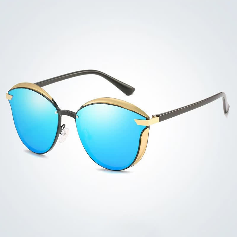 Spykay™ SG60950 Polarized Vintage Round Frame Mirror Lenses Trendy Sunglasses
