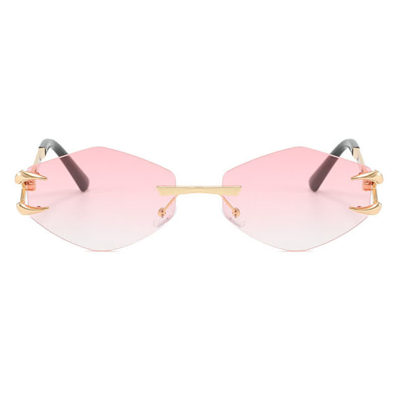 Spykay™ SG60856 Claw Temples Geometric Rimless Hipster Sunglasses