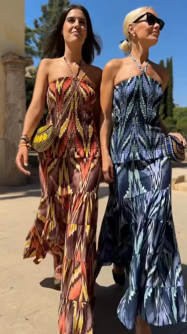 Printed Camisole and Maxi Skirt Set