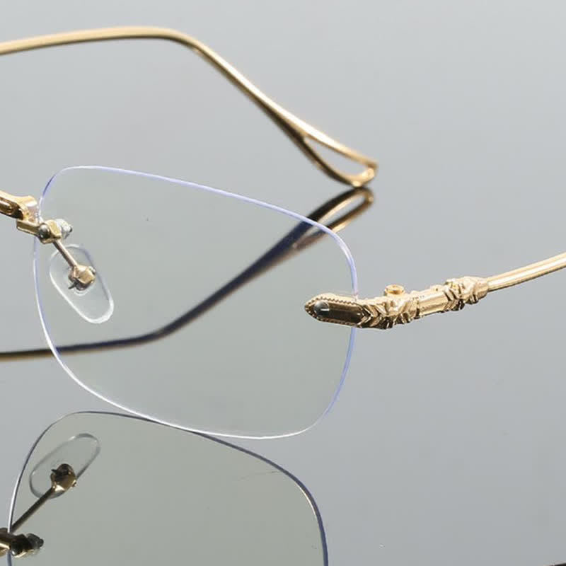 Spykay™ EG26748 Unisex Rimless Metal Frame Simple Anti-blue Light Glasses
