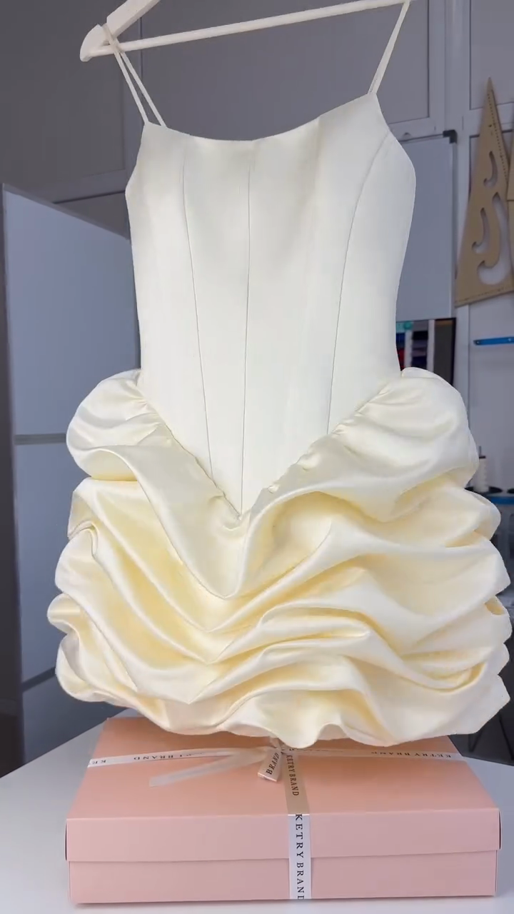 White Satin Corset Mini Dress