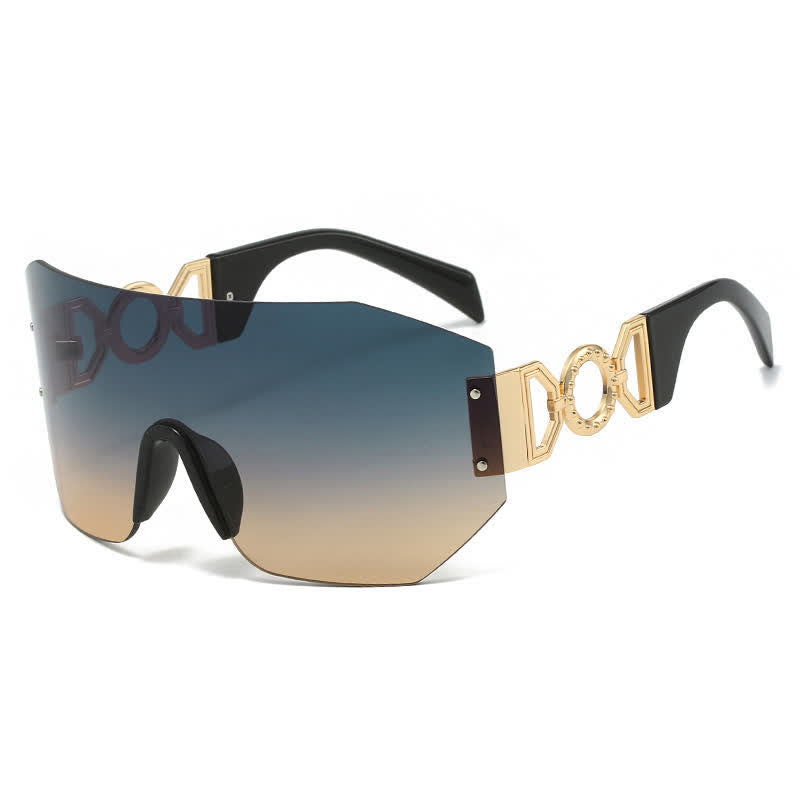 Spykay™ SG60863 One-piece Rimless Oversized Tined Sunglasses