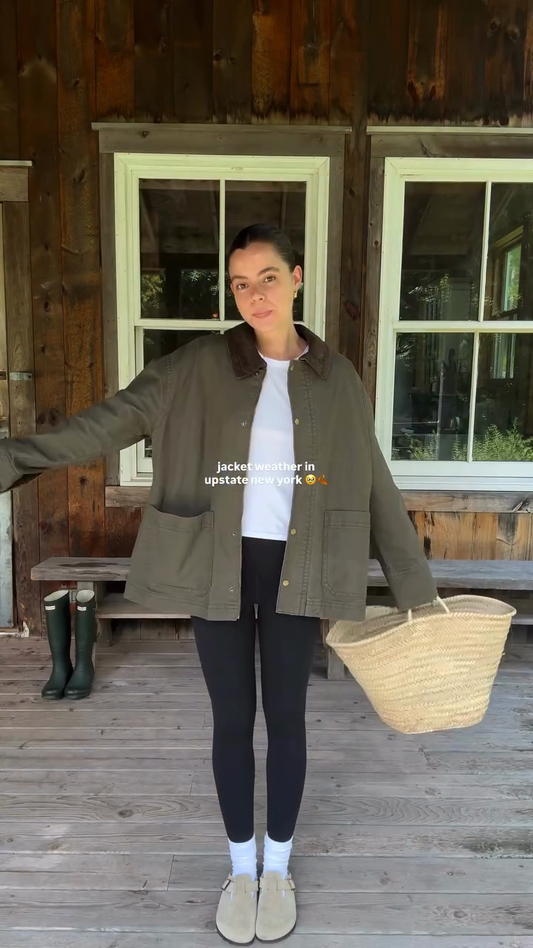 Olive Green Contrast Collar Jacket