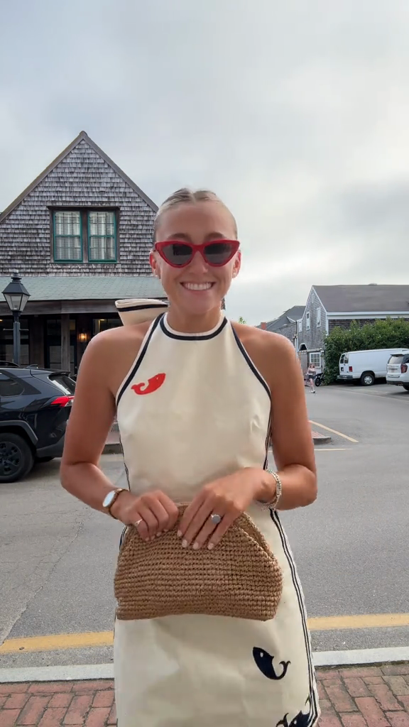 Whale - Embroidered Halter Mini Dress