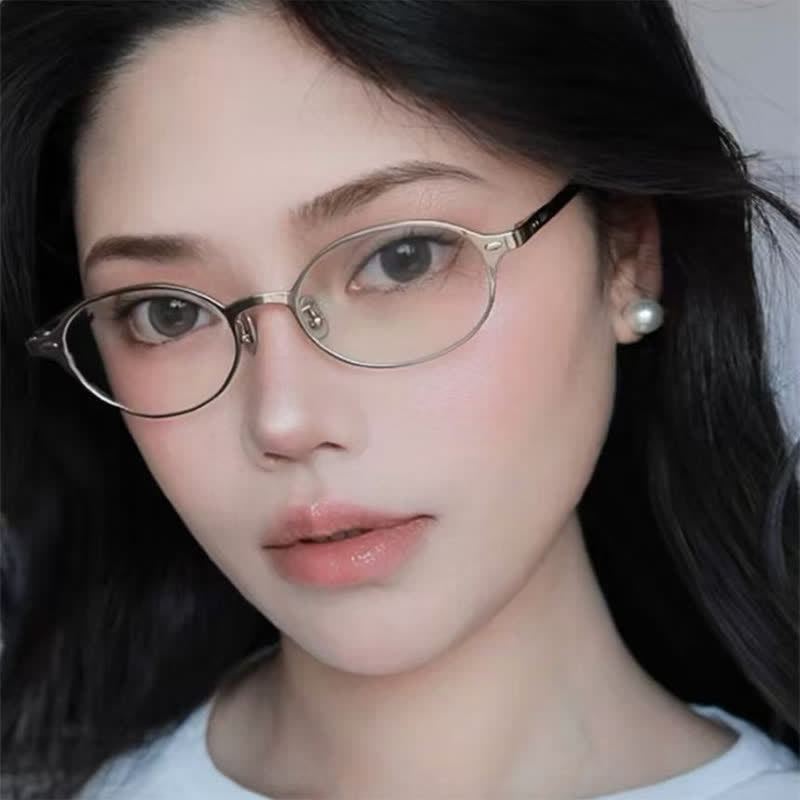 Spykay™ EG26698 Lightweight Titanium Oval Frame Anti-blue Light  Glasses