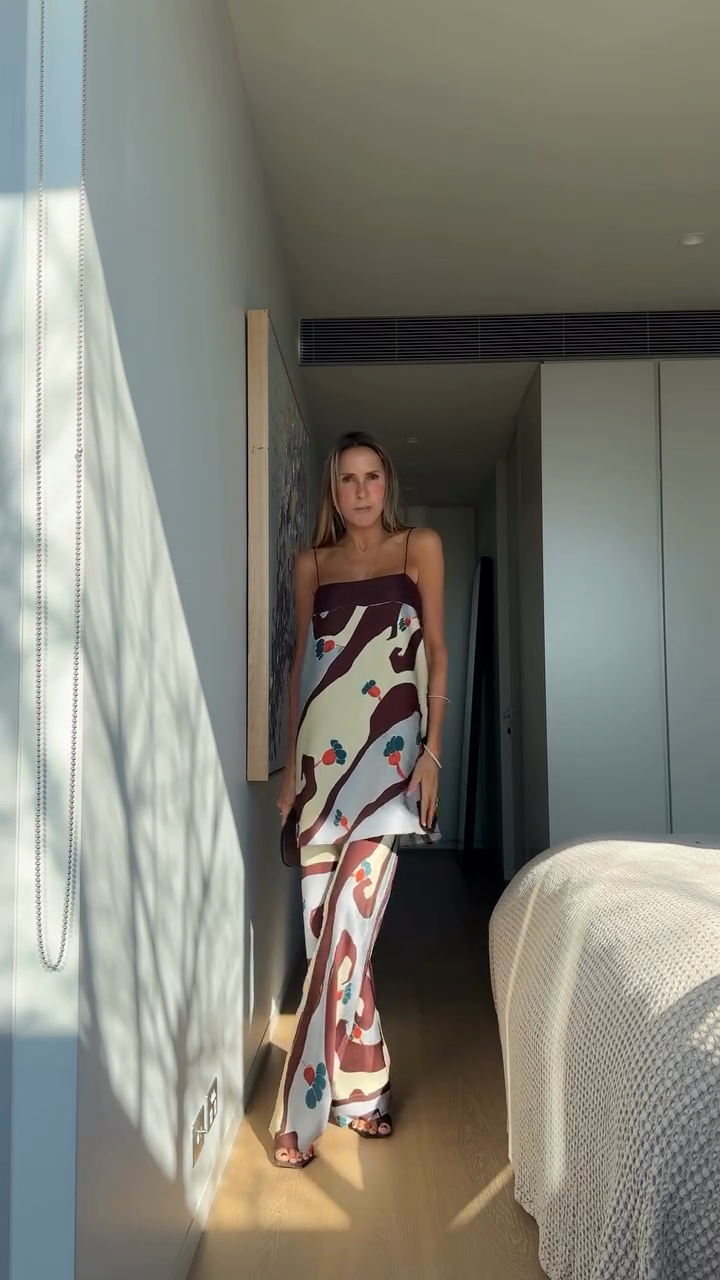 Printed Cami and Wide - Leg Pants Set