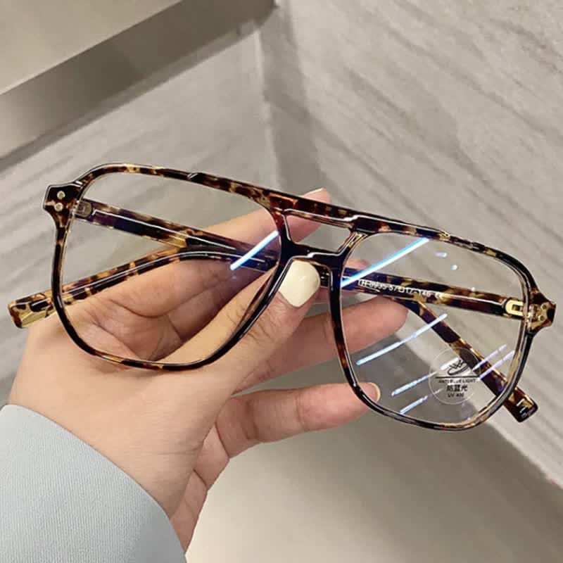 Spykay™ EG26676 Double Bridges Square Frames Anti-blue Light Eyeglasses
