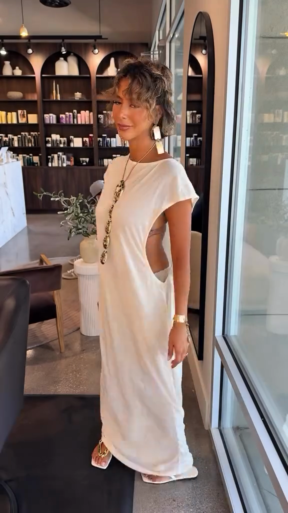White Sleeveless Maxi Dress