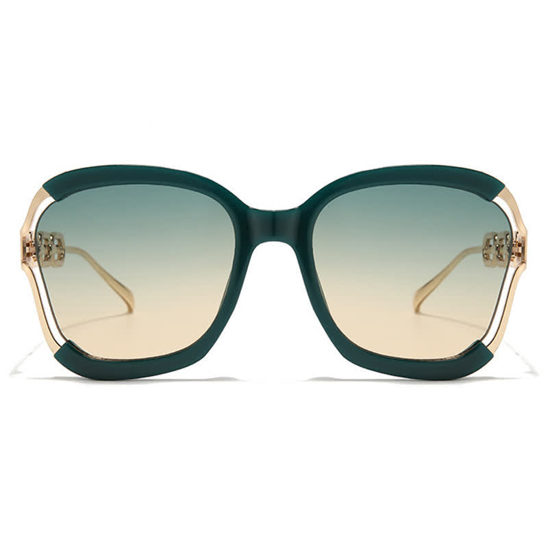 Spykay™ SG60860 Fashion Square Chain Temples Oversized Sunglasses