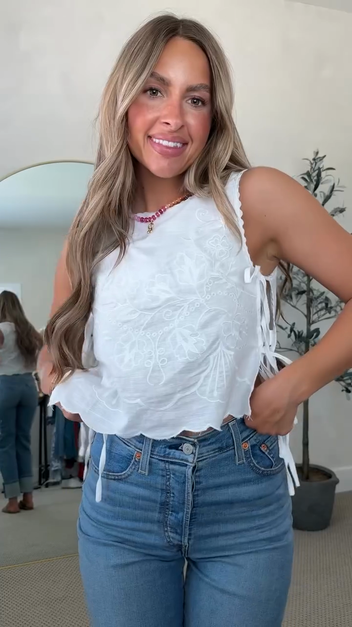 White Cropped Top