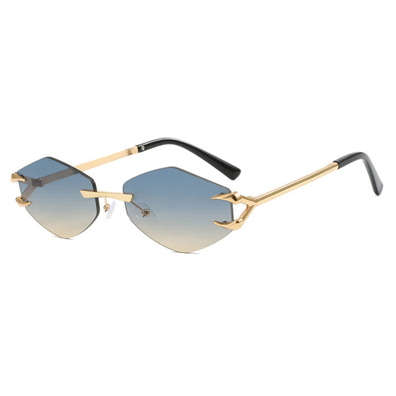 Spykay™ SG60856 Claw Temples Geometric Rimless Hipster Sunglasses