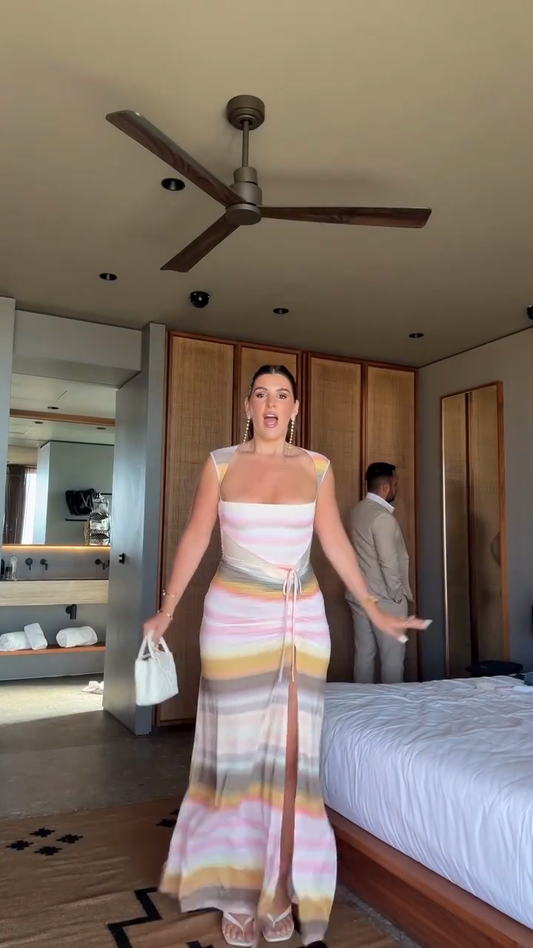 Pastel Striped Maxi Dress