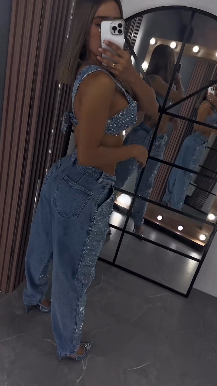 Sparkling Denim Two - Piece Set