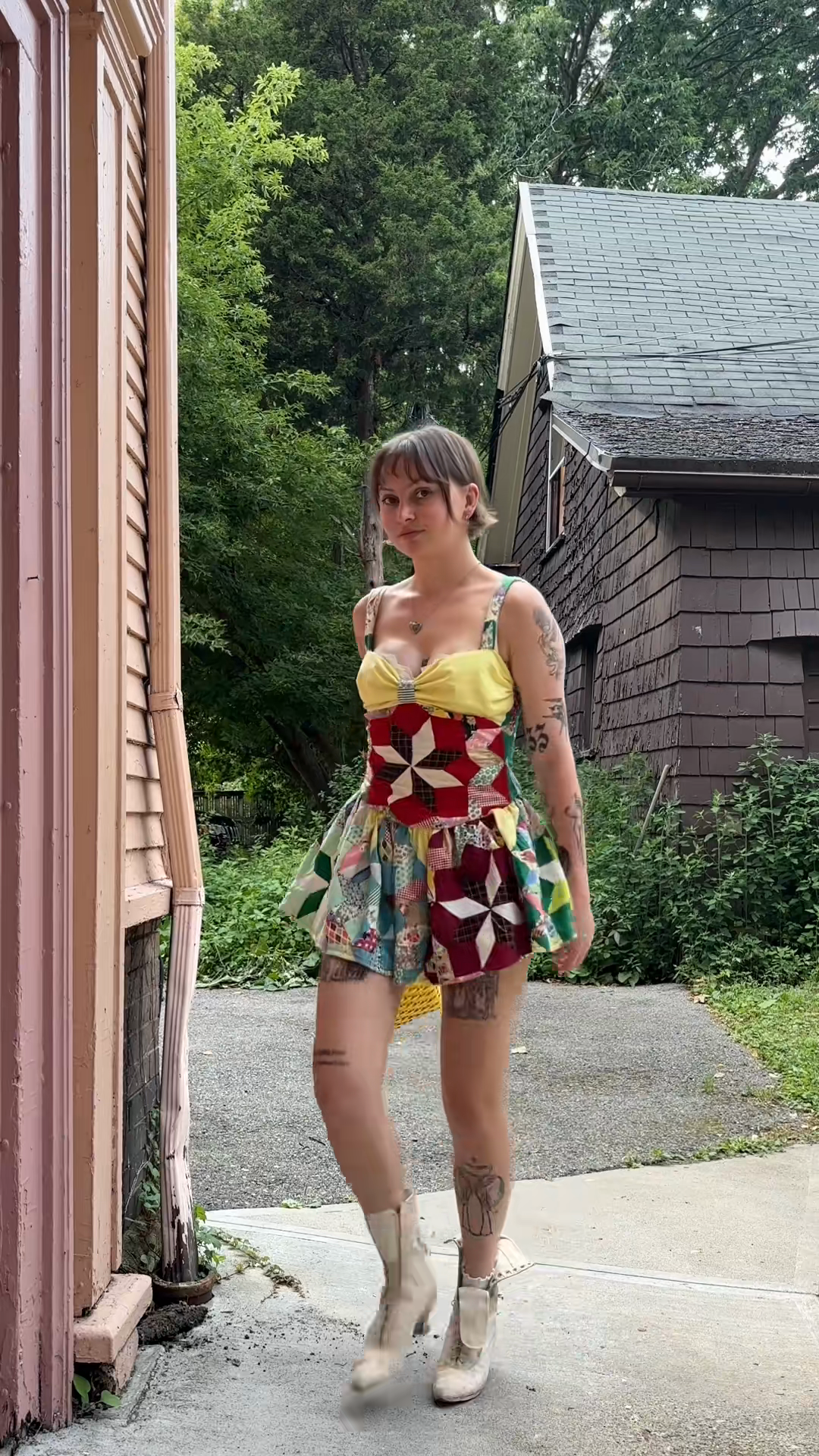 Patchwork Sun Mini Dress