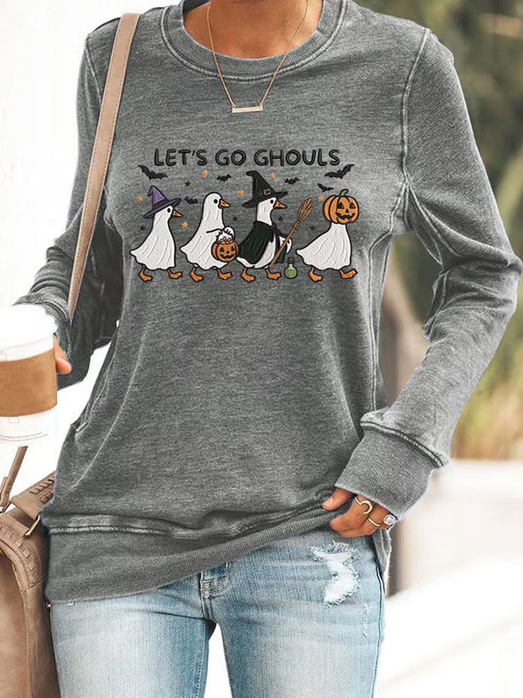 Women's Let's Go Ghouls Goose Sweatshirt