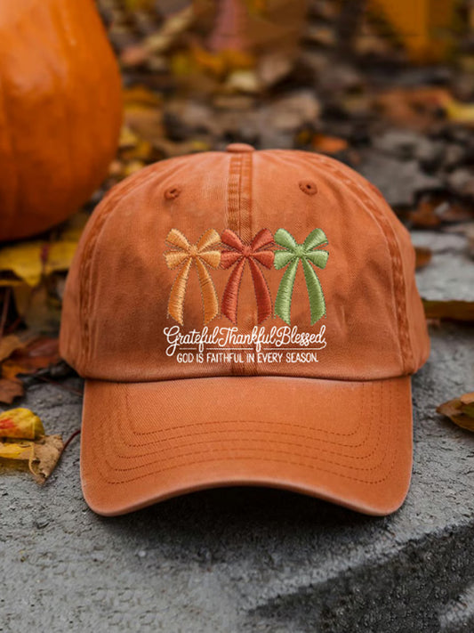 Unisex Fall Bow Print Baseball Cap