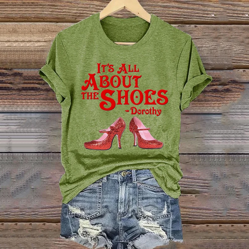 Halloween Halloween Witch It's All About The Classic Ruby Red Shoes Art Vintage Washed T Shirt